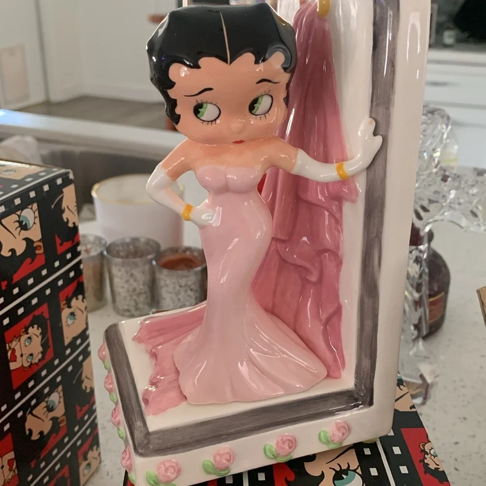 1995 Vintage Betty Boop And Bimbo The Cat Cartoon Character Bookends NEW MINT - Picture 6 of 9